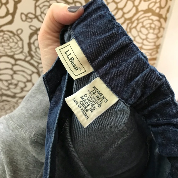 LL Bean Stretch Waist Tencel High Waisted Pants - Picture 5 of 6